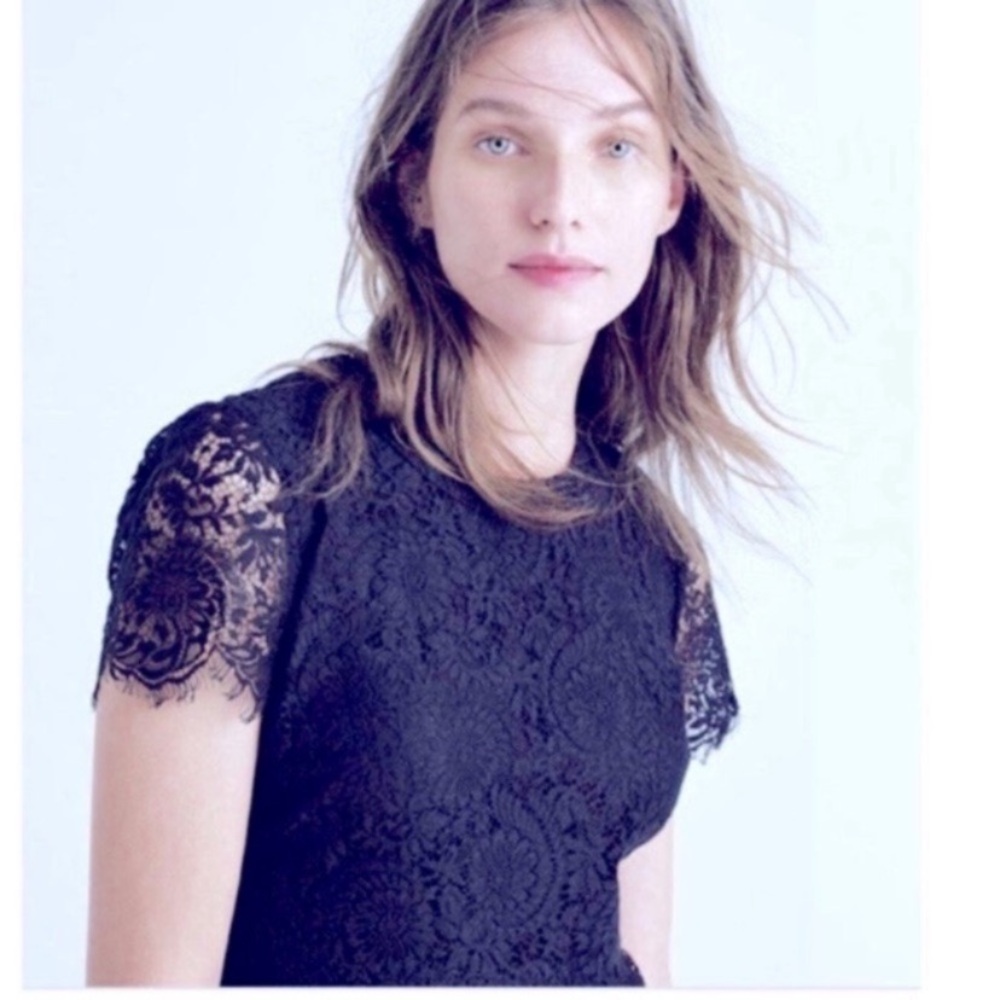 🆕 Madewell Lace Shift Dress Navy Blue - Picture 3 of 14